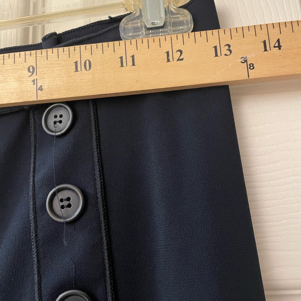 VTG: Max Studio Trouser Pants Mid Rise Wide Leg Elastic Waist Dark Navy Blue - Picture 6 of 8